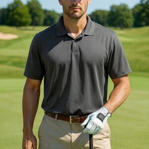 Lululemon Men’s Tech Pique Polo Shirt Gray Performance Golf